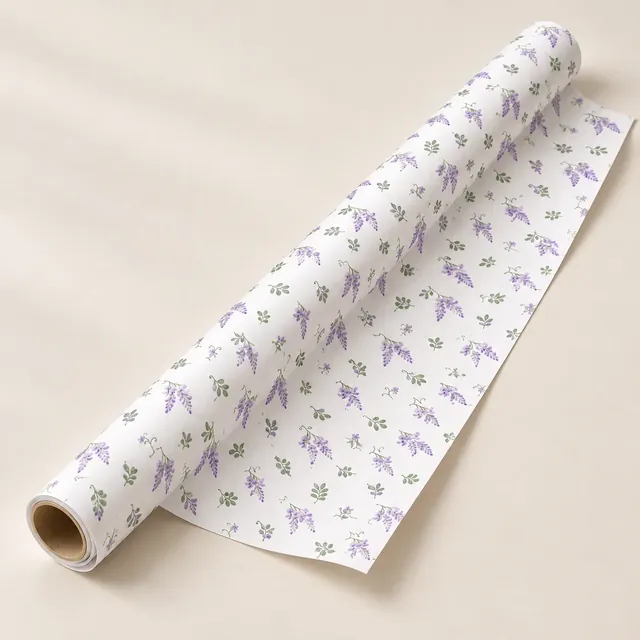 ม้วนกระดาษห่อของขวัญลายดอกไม้ Wisteria Whisper