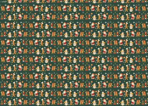 กระดาษห่อของขวัญลาย Christmas Parade ทั้งแผ่น ขนาด 50 × 70 ซม.